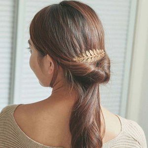 5x Boho Leaf Gold Hairpins